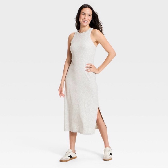 Target All In Motion Ribbed Racerback Midi Dress w/ Built-in Bra NWT - Picture 3 of 4